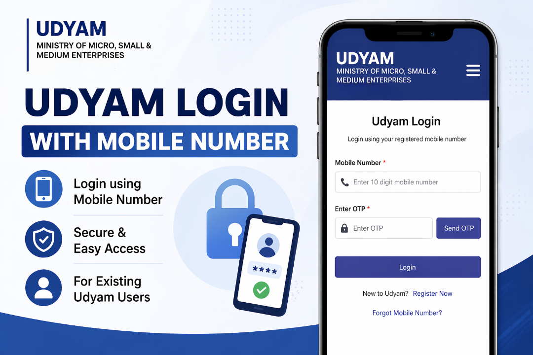 Udyam Login with Mobile Number | MSME Login Process | Udyam Portal Login Guide 2026